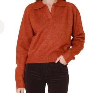 Sophie Rue V-Neck Sweater in Warm Rust